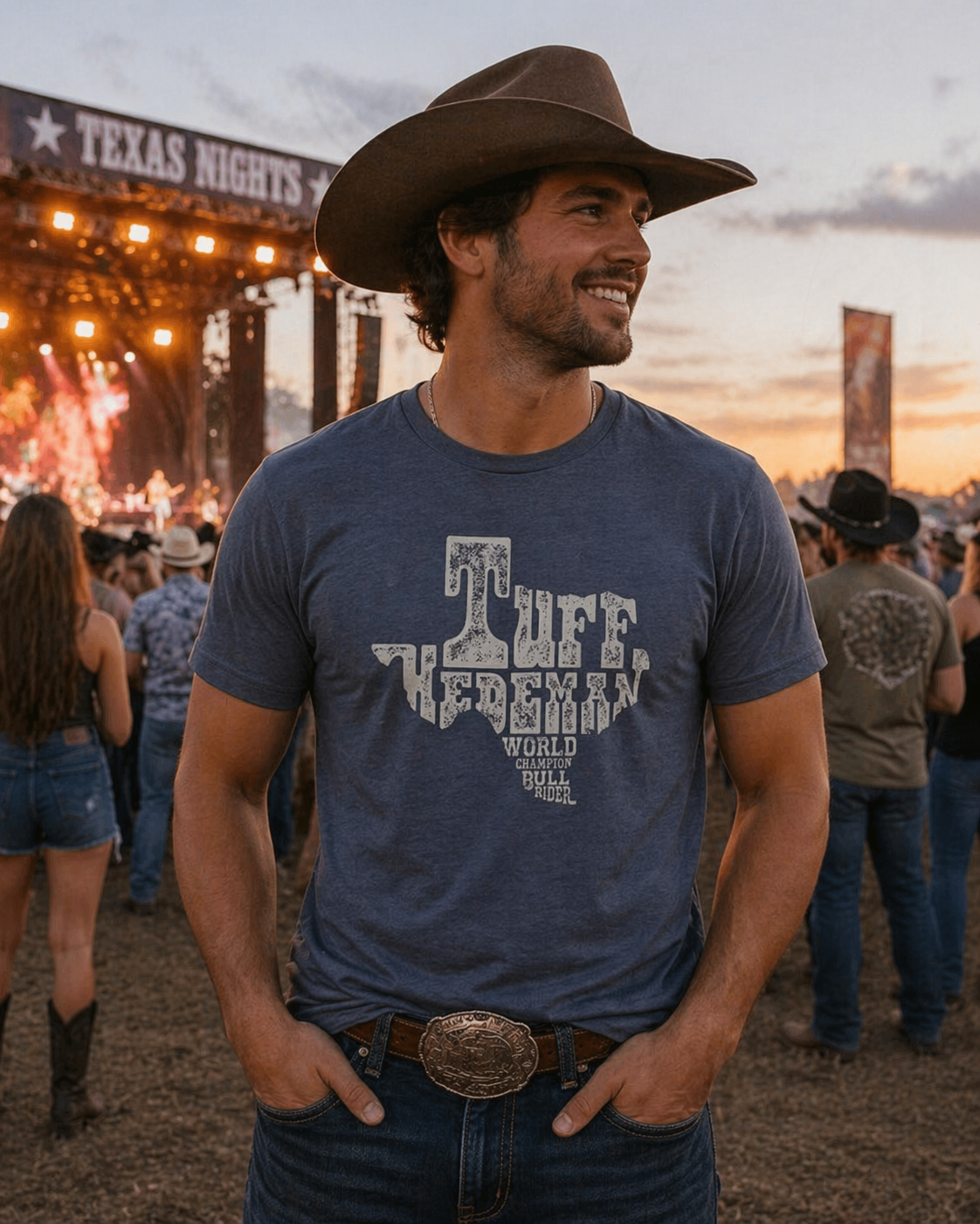 Texas TUFF -Vintage Navy